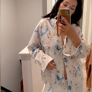 SHEIN button up blouse . Worn once . Size large .